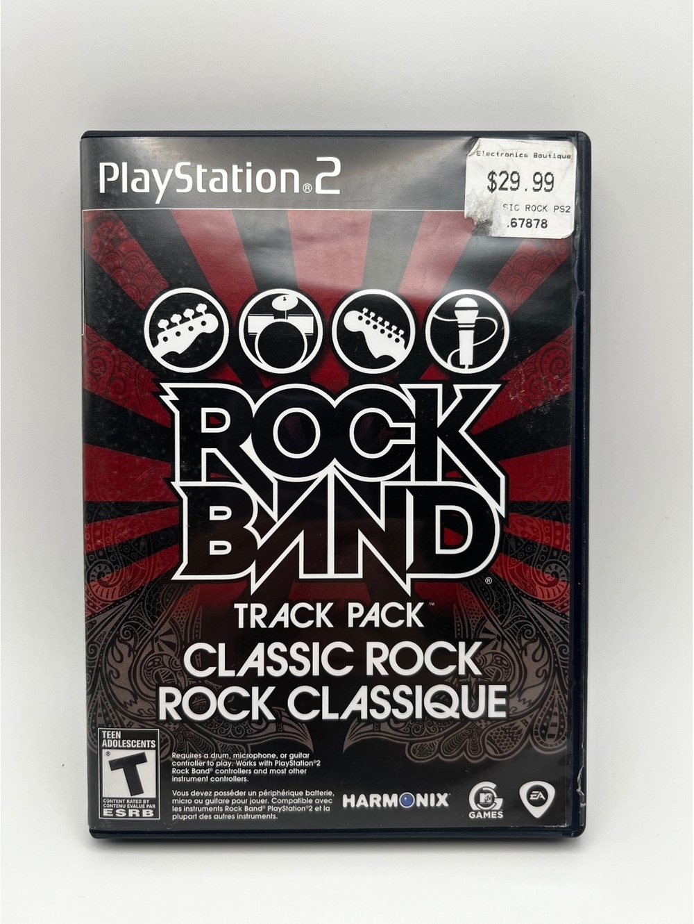Rock Band Track Pack Classic Rock PS2 PlayStation 2 Complete Tested Working